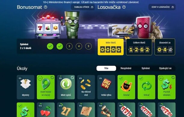 Plňte úkoly v Bonusomatu a získejte odměny
